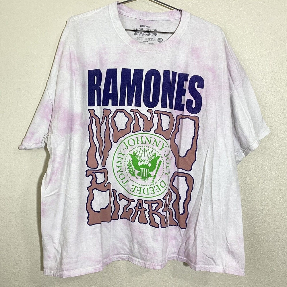 Ramones Womens Graphic Shirt Size Large Tie Dye Oversized Cotton